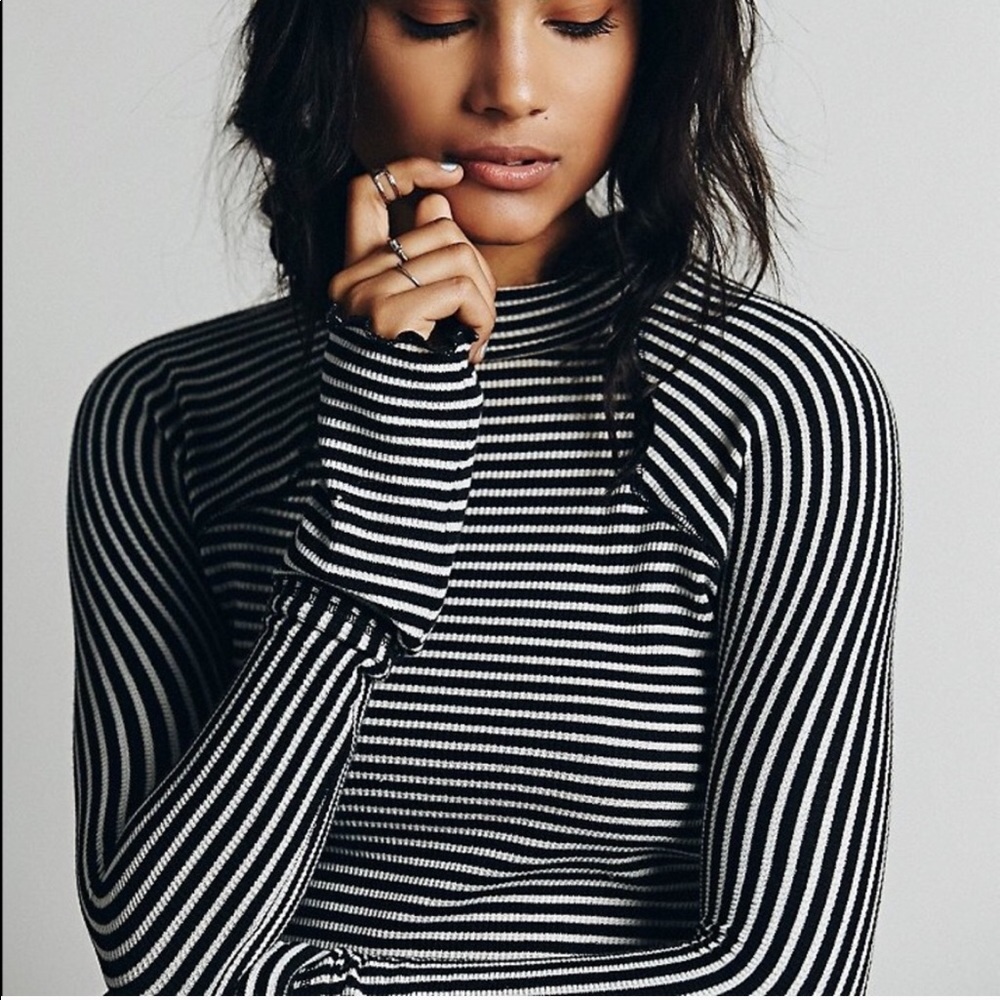 Free People Highland Fitted Mock neck Thermal Top
